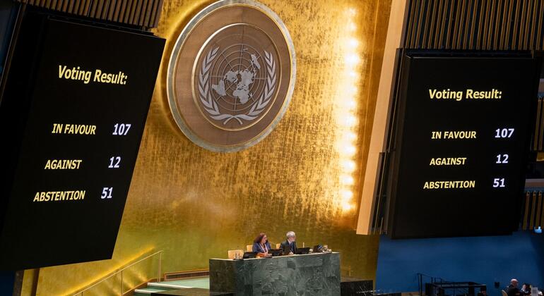 L'Assemblée générale des Nations unies vote et adopte une résolution sur l'Ukraine.