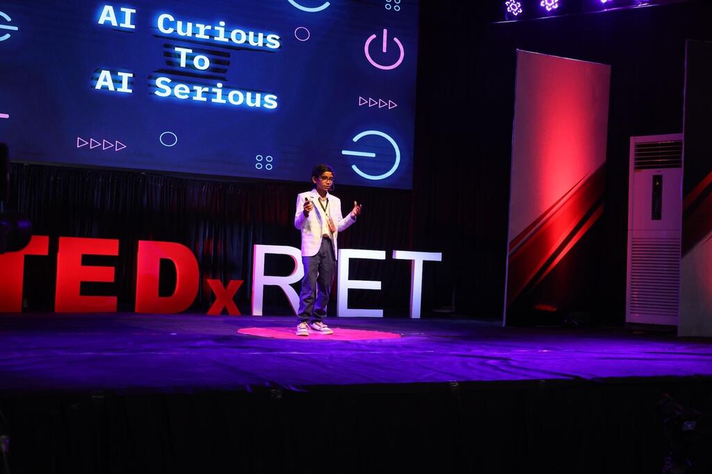 Raul John Aju at a TEDx event.