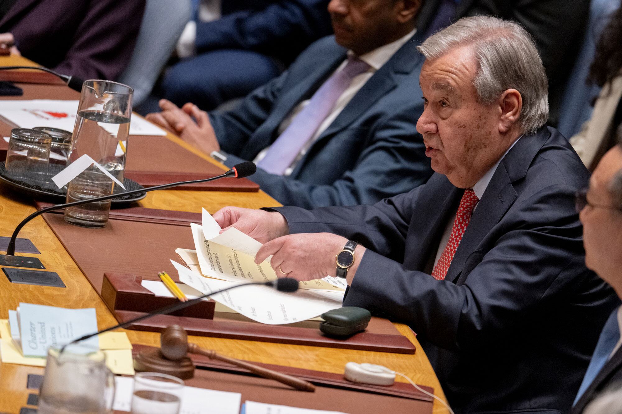 UN Secretary-General António Guterres addresses the Security Council meeting on the Maintenance of Peace and Security of Ukraine.