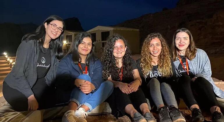 The United Nations selected Palestinian-Jordanian researcher Sahbaa Shawwa (second from left) as part of the fifth batch of the Young Leaders for Sustainable Development Goals 2025 initiative, in recognition of her pioneering work in employing space technology to serve social justice and sustainability. 