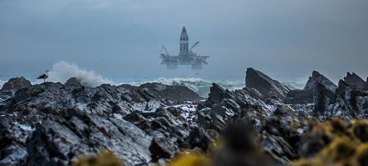  An oil rig in Cape Town, South Africa.