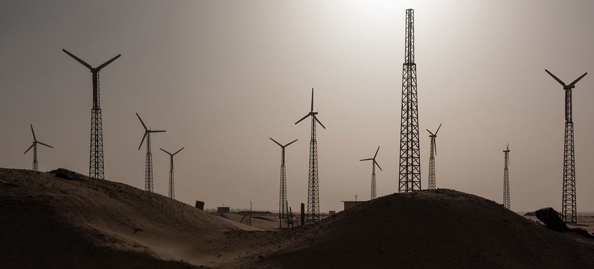 A vila de Chami, na Mauritânia, tem uma usina de energia solar para iluminar a rua principal e um parque eólico para fornecer eletricidade aos moradores e crescentes empresas de ecoturismo.