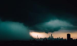 Storm approaching Kuala Lumpur, Malaysia.