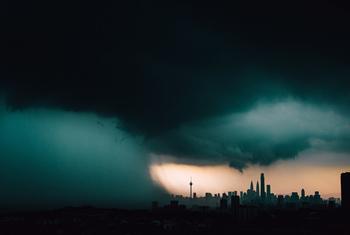 Storm approaching Kuala Lumpur, Malaysia.