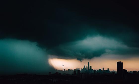 Storm approaching Kuala Lumpur, Malaysia.