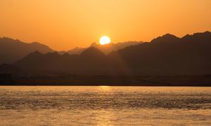 The silhouette of the mountains in Sharm El-Sheikh, Qesm Sharm Ash Sheikh, Egypt