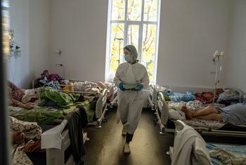 Hospital na Ucrânia surante a pandemia de Covid-19