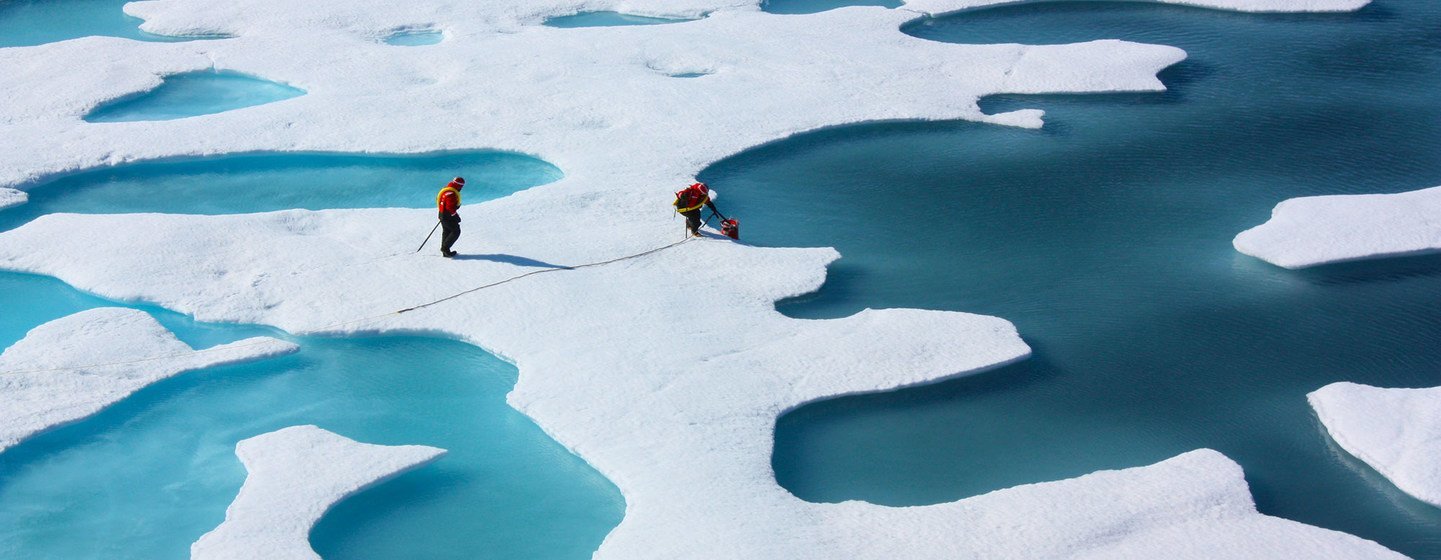 The loss of sea ice accelerates global heating and changes climate patterns.