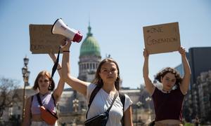 Ну фото: молодые активисты-экологи из организации «Молодежь за климат Аргентины».