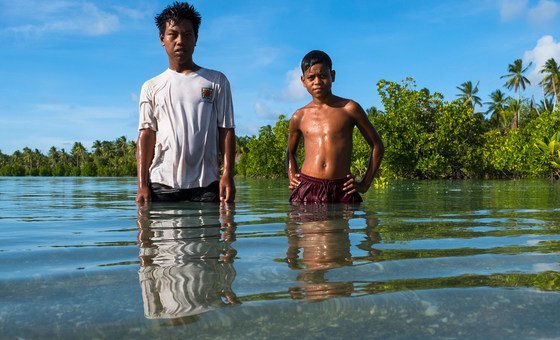 With most of its land only a few feet above sea level, Kiribati is seeing growing damage from storms and flooding.