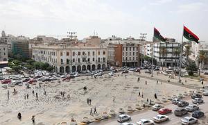 Vue de la place principale de Tripoli, en Libye.
