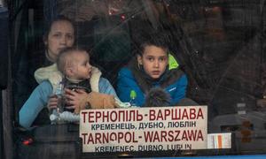 Des familles arrivent à Berdyszcze, en Pologne après avoir fui la guerre en Ukraine.