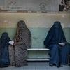 Women in a waiting room of a clinic in Afghanistan. 