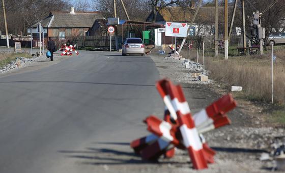 A view of the village of Pishchevik, which is located on the ‘contact line’ in eastern Ukraine. (File)