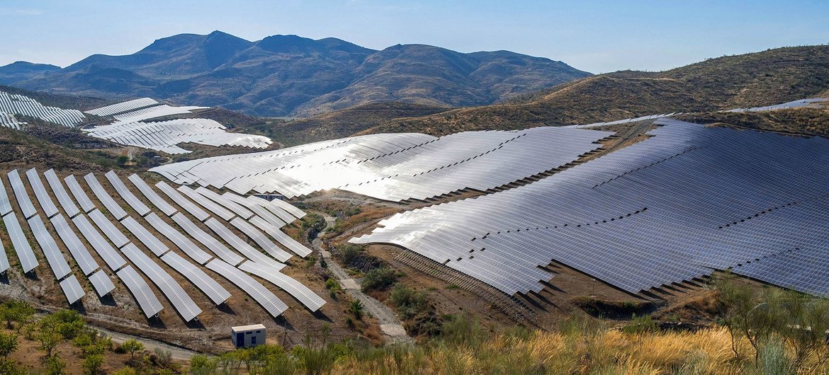 Una estación de paneles solares en Andalucía, en el sur de España.