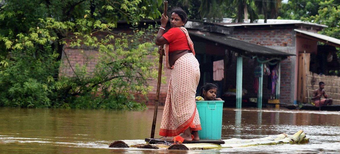 2020年，季风降雨引发的大洪水迫使印度东北部超过100万人逃离家园。