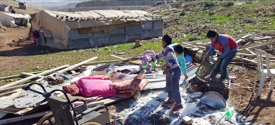 A Palestinian Bedouin refugee community (file photo).