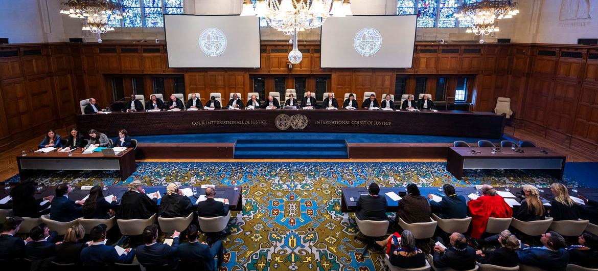 The International Court of Justice delivers its ruling in the case of South Africa v. Israel in The Hague in January. (file)