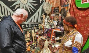 The ILO's Kevin Cassidy speaks to the Voodoo Priestess, Miriam Chamani, in New Orleans.