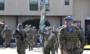 Despedida de las tropas antes de su despliegue en Chipre.