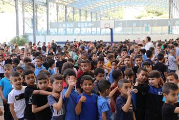 Des écoliers dans le camp de réfugiés de Jénine, en Cisjordanie.