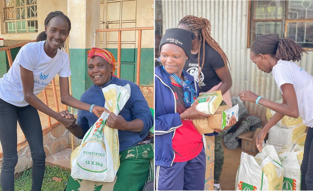 Mwanariadha na mwanaharakati wa wanawake na wasichana kutoka nchini Kenya, Viola Jeptoo Lagat (kulia) ambaye pia ni Mwanzilishi wa shirika lisilo la kiserikali la Tirop Angels, akiendesha shughuli za kushikamana na wanawake nchini humo.