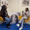 Viola Jeptoo Lagat akizungumza na Selina Jerobon wa Habari za UN Kiswahili wakati wa mahojiano.