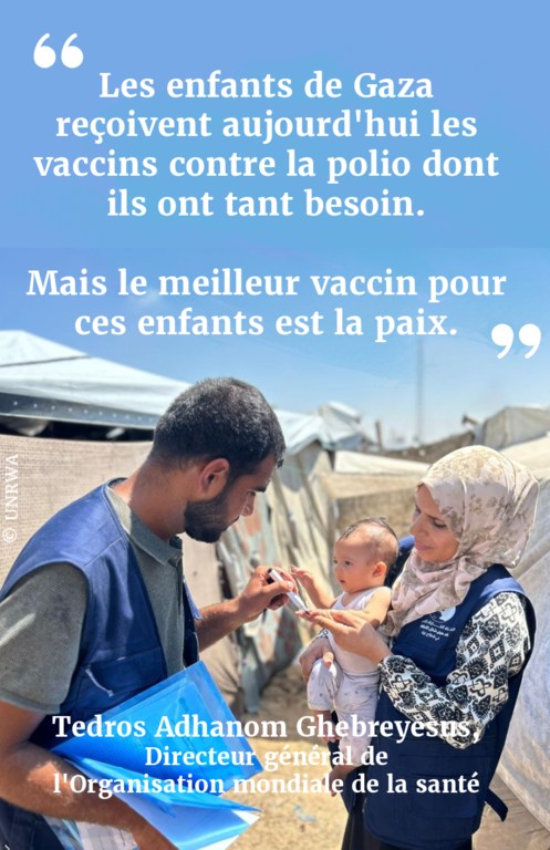 Les enfants de Gaza reçoivent aujourd'hui les vaccins contre la polio dont ils ont tant besoin. Mais le meilleur vaccin pour ces enfants est la paix