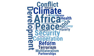Among Member States from Africa, climate and development featured prominently, as did security, but Africa itself was the most mentioned topic.