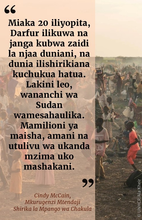 Miaka 20 iliyopita, Darfur ilikuwa na janga kubwa zaidi la njaa duniani, na dunia ilishirikiana kuchukua hatua. Lakini leo, wananchi wa Sudan wamesahaulika. Mamilioni ya maisha, amani na utulivu wa ukanda mzima uko mashakani.