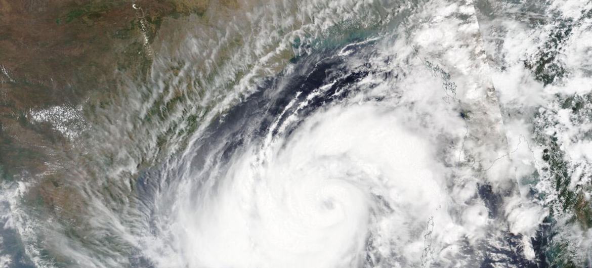 Satellite image of Hurricane Mocha on Friday.