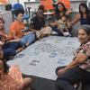 Alegria Campos participa de atividade com outras mulheres no Espaço Seguro do Unfpa em Boa Vista, Brasil.