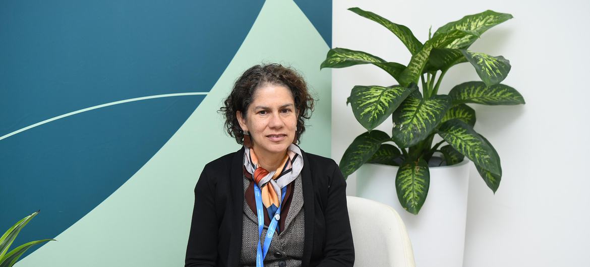 La ministra de Medio Ambiente de Chile, Maisa Rojas, durante una entrevista en la COP29 en Bakú, Azerbaiyán. La ministra de Medio Ambiente de Chile, Maisa Rojas, durante una entrevista en la COP29 en Bakú, Azerbaiyán.