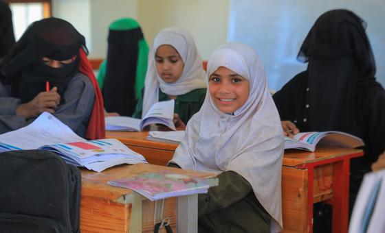 Students at Al Sahary school in Majzar, Marib, Yemen.