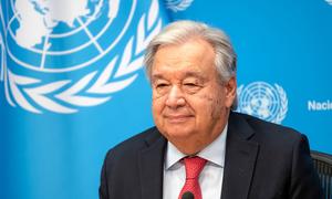 UN Secretary-General Antonio Guterres speaking at a press conference ahead of the General Assembly high-level week.	