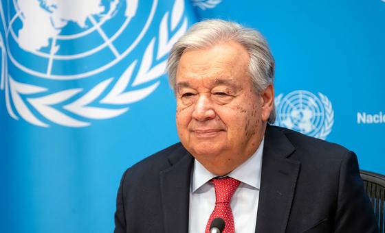 UN Secretary-General Antonio Guterres speaking at a press conference ahead of the General Assembly high-level week.	