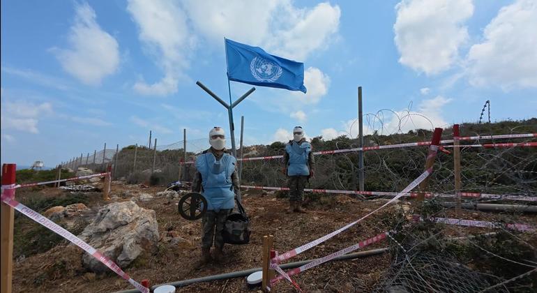 2025年4月至今,中国扫雷工兵在联合国1-32A号阵地协助意大利“营区围栏维修”施工区域扫雷。
