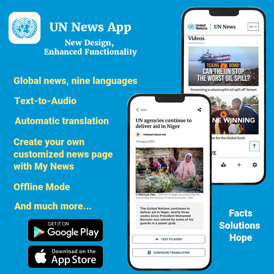 The UN News app on the go. 
