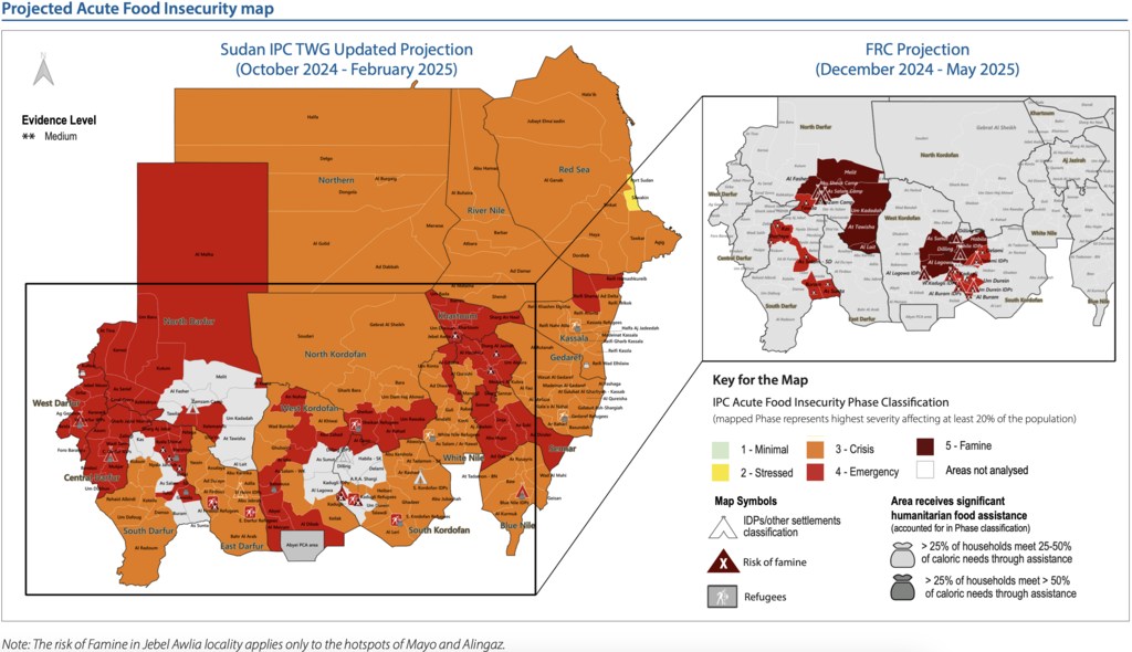 Projected acute food insecurity map.