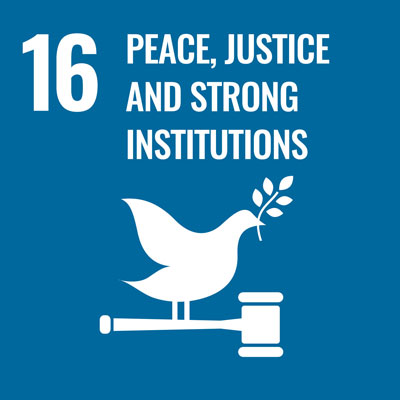 SDG 16: Barış, adalet ve güçlü kurumlar.