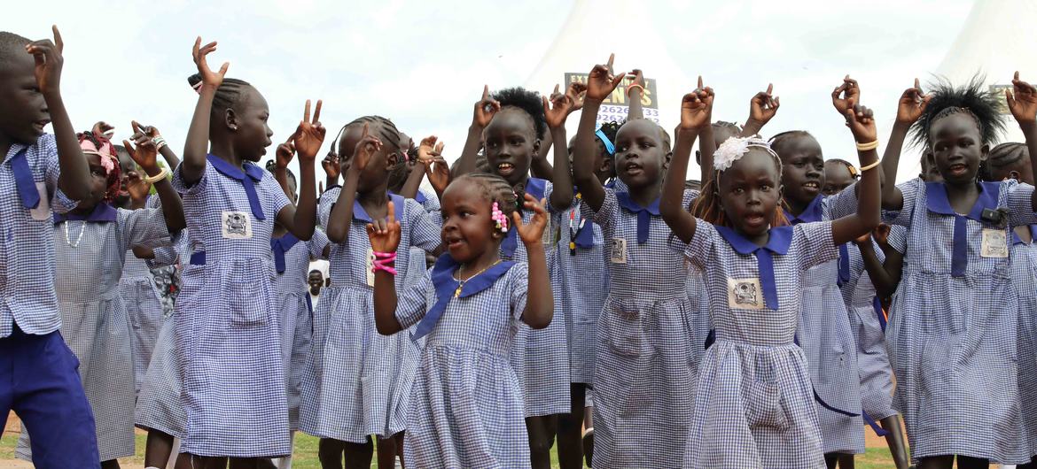 Female students in South Sudan.