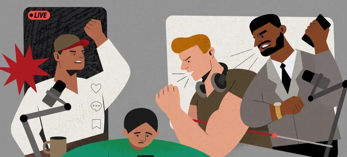 Две трети молодых мужчин регулярно взаимодействуют с инфлюенсерами, пропагандирующими маскулинность.