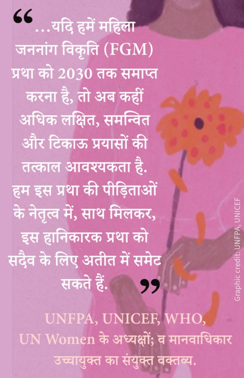 महिला जननांग विकृति (FGM) की कुप्रथा की समाप्ति के लिए, संयुक्त राष्ट्र की विभिन्न एजेंसियों का आहवान.