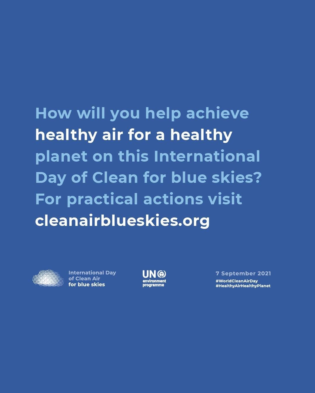 International Day for Clean Air for blue skies