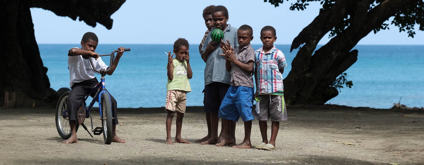 Children play on the beach in Epi island, Vanuatu, an archipelago in the western Pacific which is home to about 300,000 people.