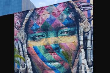Olympic Boulevard street art in Rio de Janeiro, Brazil.
