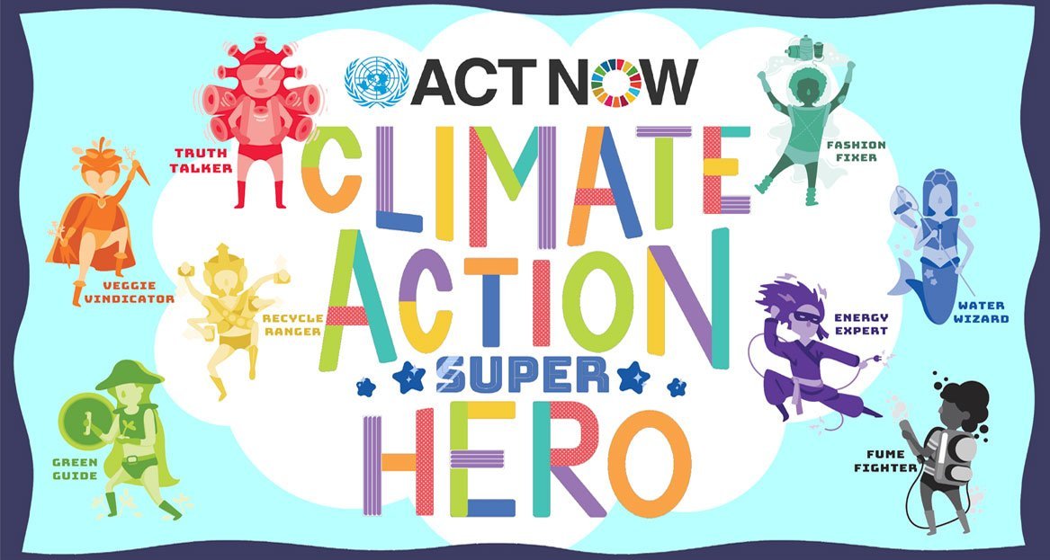 联合国运动授权儿童采取气候行动，保护地球。