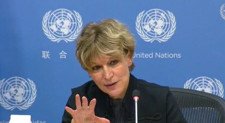 La Rapporteure spéciale sur les exécutions extrajudiciaires, sommaires ou arbitraires, Agnès Callamard, s'adresse à la presse au Siège de l'ONU 