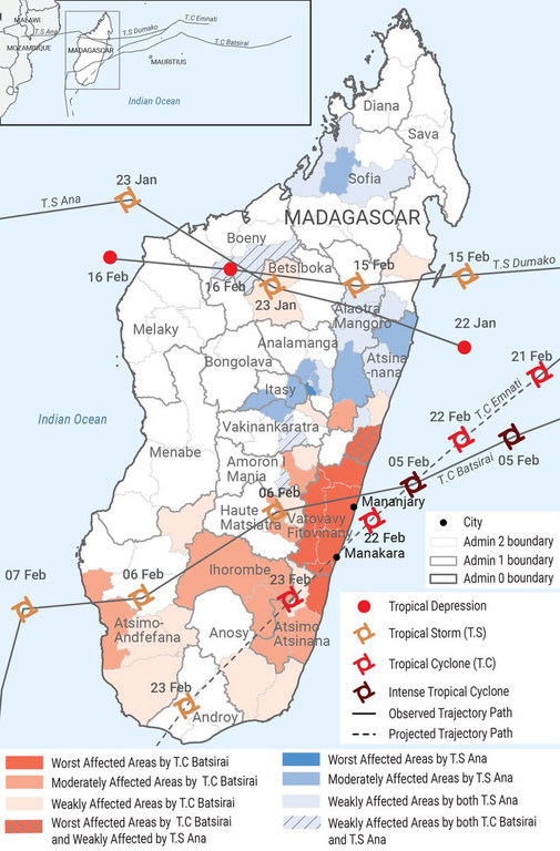 من المتوقع أن يصل الإعصار المداري امناتي إلى مدغشقر يوم الثلاثاء 22 فبراير في وقت متأخر من المساء ...