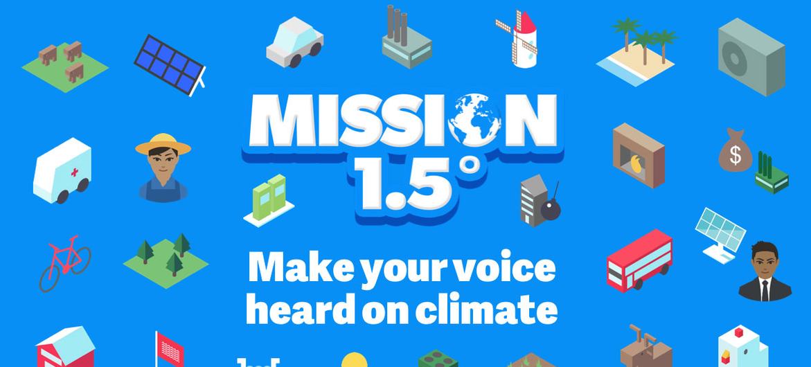 The mobile game Mission 1.5 by UNDP and partners allows users to vote on climate solutions and actions they wat to see happen.